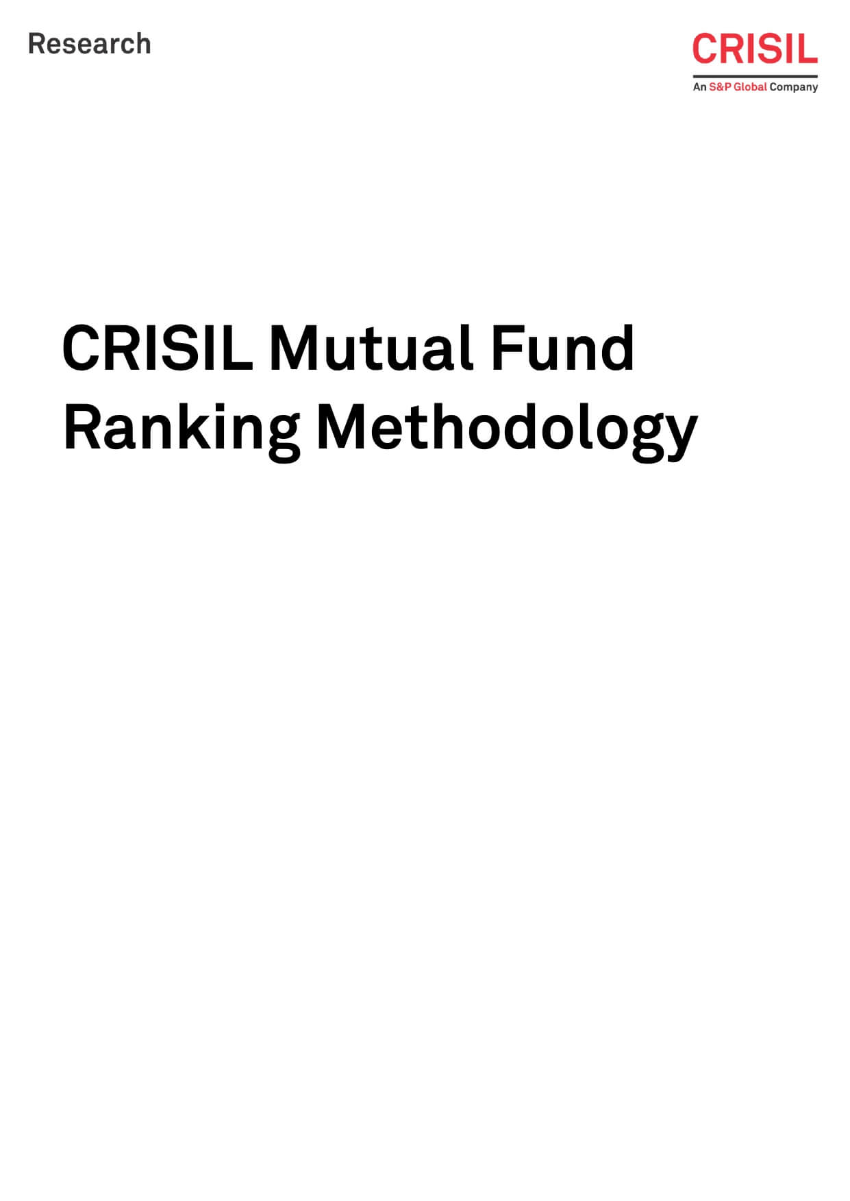 CRISIL Mutual Fund Ranking Methodology